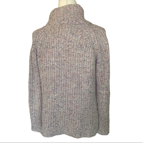 Madewell Colorfleck Ribbed Silk Blend Knitted Turtleneck Sweater - XXS - Picture 7 of 15